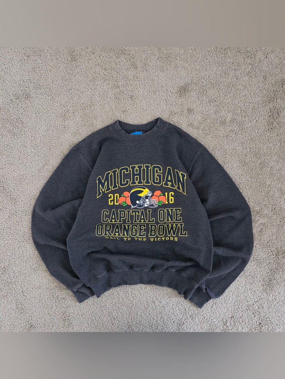 Vintage Champion University of Michigan Grey Crewneck Sweatshirt Men's Small